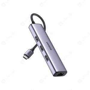 هاب 4 پورت Type C به USB 3.0 با پورت LAN یوگرین CM475