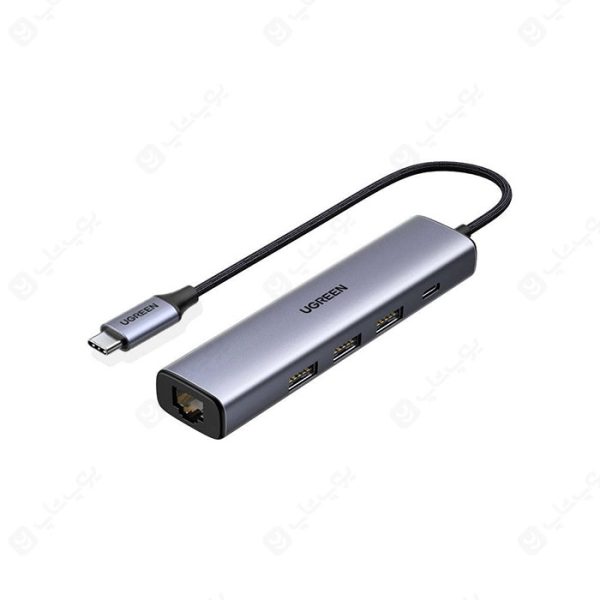 هاب 4 پورت Type C به USB 3.0 با پورت LAN یوگرین CM475 با امکان اتصال دستگاه‌های مختلف