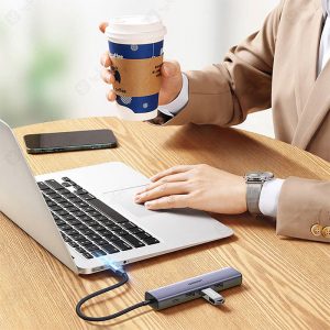 هاب 4 پورت Type C به USB 3.0 با پورت LAN یوگرین CM475 با کیفیت بالا