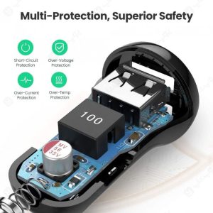 شارژر فندکی 24W یوگرین ED018 با طراحی جمع و جور