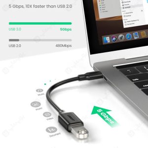 کابل Type C - OTG به USB 3.0 یوگرین مدل US154 با سرعت بالای انتقال داده می باشد.