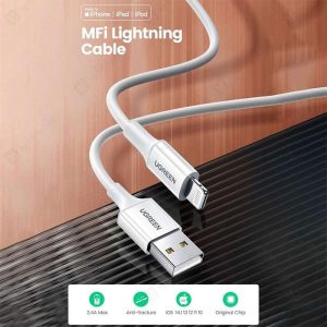 کابل USB به لایتنینگ یوگرین مدل US155 MFI به طول 1 متر سازگاری بالایی با مدل‌های مختلف آیفون دارد