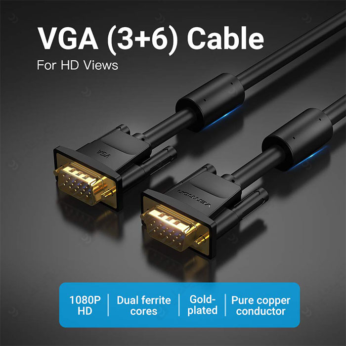 کابل VGA یوگرین VG101 به طول 5 متر با کیفیت ساخت بالا