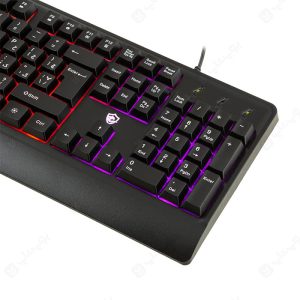 کیبورد سیمی گیمینگ RGB بیاند مدل BGK-3300 دارای نورپردازی RGB است.
