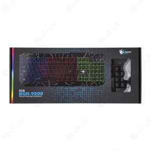 کیبورد سیمی گیمینگ RGB بیاند مدل BGK-9500 در بسته بندی مناسب قرار دارد.