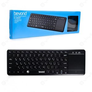 کیبورد تاچ پد دار بی سیم بیاند مدل BK-6802 BT در بسته بندی مناسب قرار دارد.