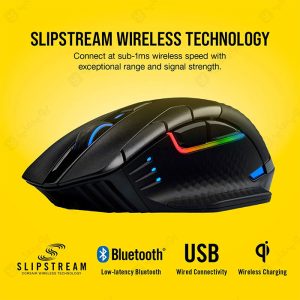 نورپردازی RGB موس بی سیم گیمینگ کورسیر مدل Dark Core RGB Pro SE