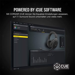 هدست گیمینگ سیمی کورسیر مدل HS60 Pro دارای نرم افزار اختصاصی کورسیر برای کنترل بیشتر صدا است.