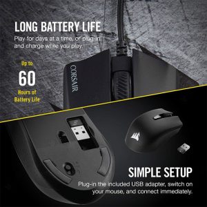 موس بی سیم گیمینگ کورسیر مدل Harpoon RGB با باتری قدرتمند