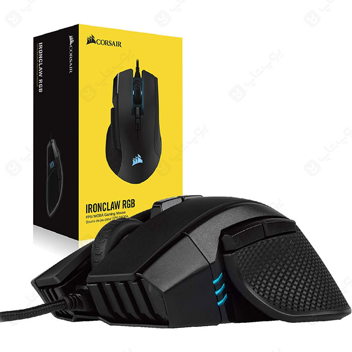 موس گیمینگ سیمی کورسیر مدل IRONCLAW RGB در بسته بندی مناسب می باشد.