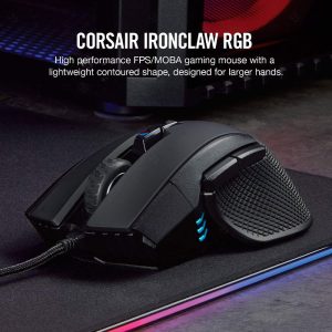 موس گیمینگ سیمی کورسیر مدل IRONCLAW RGB ساخته شده با طراحی ظاهری زیبا می باشد.