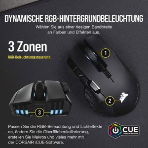موس بی سیم گیمینگ کورسیر مدل IRONCLAW RGB با قابلیت تنظیم برنامه دکمه‌ها
