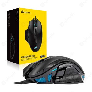 موس سیمی گیمینگ کورسیر مدل NIGHTSWORD RGB با قابلیت تنظیم وزن