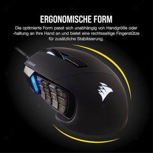 موس سیمی گیمینگ کورسیر مدل Scimitar RGB Elite بدنه‌ای مقاوم دارد.