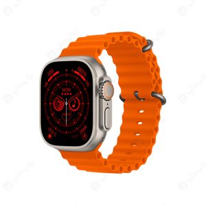 ساعت هوشمند HELLO WATCH 3 با بند نارنجی است.