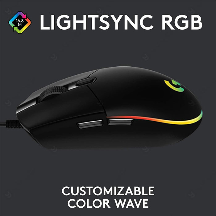 نورپردازی RGB ماوس گیمینگ سیمی لاجیتک مدل G203