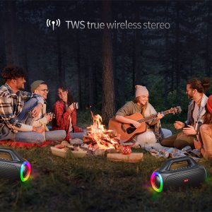 اسپیکر بلوتوثی قابل حمل میفا مدل WildBox دارای قابلیت TWS می باشد.