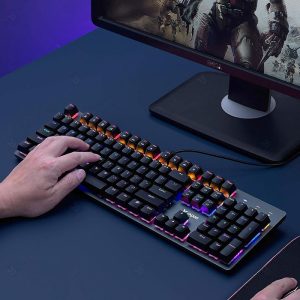 کیبورد سیمی گیمینگ RGB مکانیکال رپو مدل V500SE ایده آل برای گیمینگ است.