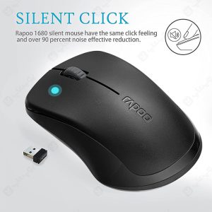 موس بی سیم رپو مدل 1680 Silent دارای عملکرد بی صدا است.