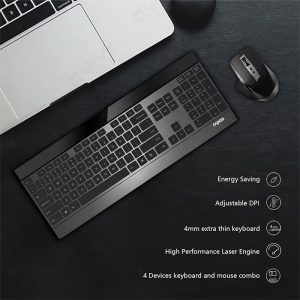ست موس و کیبورد بی سیم رپو مدل 9900M با اتصال سریع و آسان است.