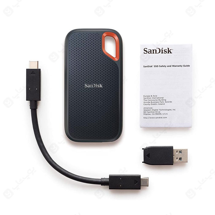 هارد اکسترنال SSD سان دیسک مدل SDSSDE61-1T00-G25 ظرفیت 1 ترابایت دارای رابط کوتاه تایپ C به USB 3.2 می باشد.