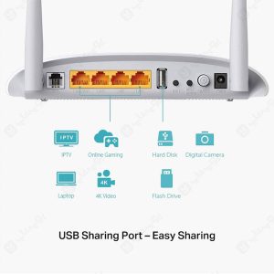 مودم VDSL / ADSL بی سیم تی پی لینک TD-W9970 با پورت USB2.0 و امکان به اشتراک گذاری انواع فایل است.