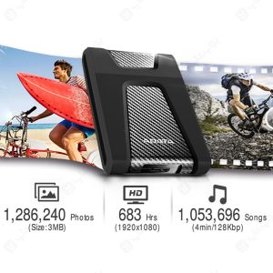 هارد اکسترنال ای دیتا مدل HD650 ظرفیت 1 ترابایت با فضای زیاد برای ذخیره سازی فابل ها است.