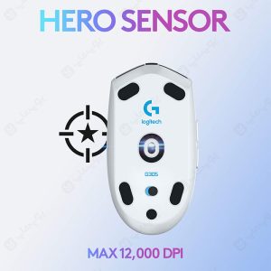 موس بی سیم گیمینگ لاجیتک مدل G304 با سنسور قدرتمند و حساسیت تا 12000dpi می باشد.