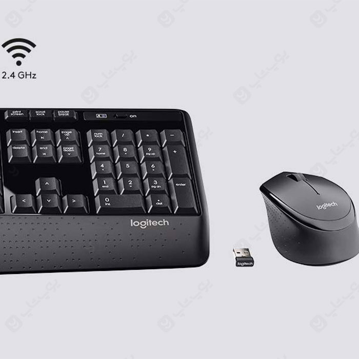 ست موس و کیبورد بی سیم لاجیتک مدل MK345 با حروف فارسی 5 ست موس و کیبورد بی سیم لاجیتک مدل MK345 با حروف فارسی دارای اتصال بی سیمی از طریق وایرلس 2.4GHz می باشد.