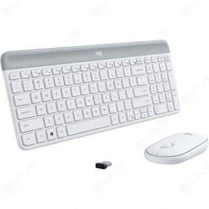 ست موس و کیبورد بی سیم لاجیتک مدل MK470 با حروف فارسی در رنگ بندی سفید