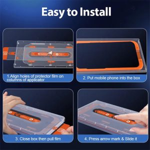 اپلیکاتور خودکار محافظ صفحه نمایش برای گوشی IPhone 11 Pro Max با استفاده بسیار آسان است.