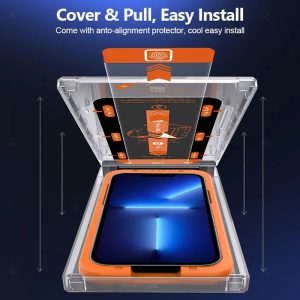 اپلیکاتور خودکار محافظ صفحه نمایش برای گوشی IPhone 11 Pro Max قابل استفاده برای دفعات زیاد است.