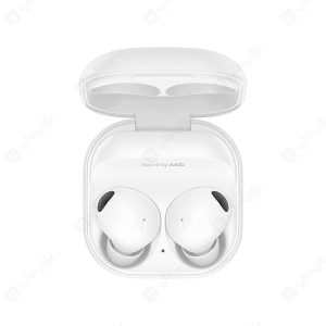 هندزفری بلوتوثی سامسونگ مدل Galaxy Buds 2 Pro در رنگ بندی سفید است.