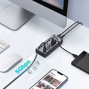 هاب 7 پورت USB 3.0 کلید دار یوگرین مدل CM481 دارای قابلیت انتقال داده
