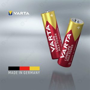 باتری قلمی AA آلکالاین وارتا مدل LONGLIFE MAX POWER پک 4 تایی در سایز AA می باشد.