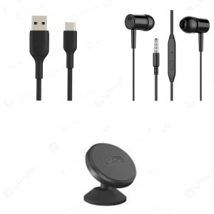 پک هولدر موبایل+هندزفری سیمی+کابل تایپ C یوپ شاپ FRI2