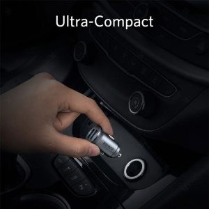 شارژر فندکی 24W انکر مدل A2727 دارای حالت فشرده و استفاده راحت است.