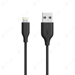 کابل شارژ USB به لایتنینگ انکر مدل A8111 PowerLine به طول 0.9 متر در رنگ بندی مشکی است.