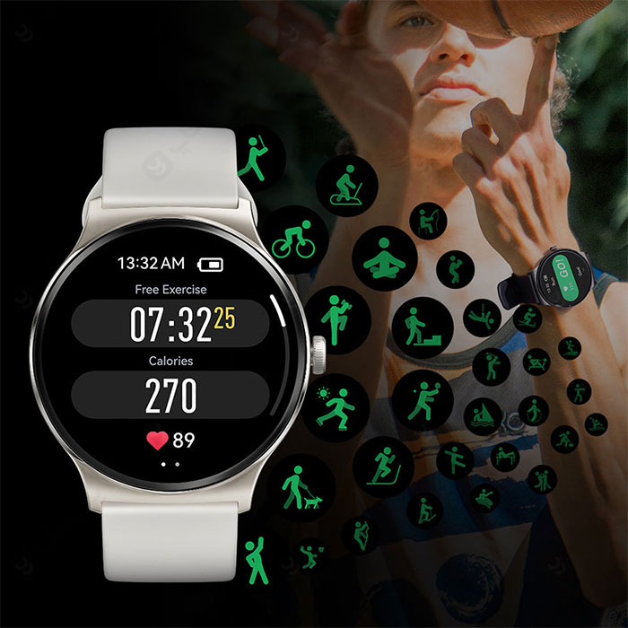ساعت هوشمند هایلو مدل Solar Lite دارای بیش از 100 حالت ورزشی می باشد.
