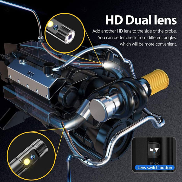 آندوسکوپ ویدئویی با لنز دوگانه مدل Inskam129-2 دارای لنز دوتایی است.
