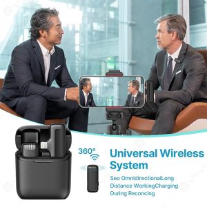 میکروفن یقه ای تکی لایتنینگ مدل J11 با میکروفون 360 درجه است.
