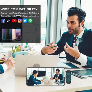 میکروفن یقه ای دوتایی تایپ C مدل J12 سازگار با انواع دیوایس های مختلف می باشد.