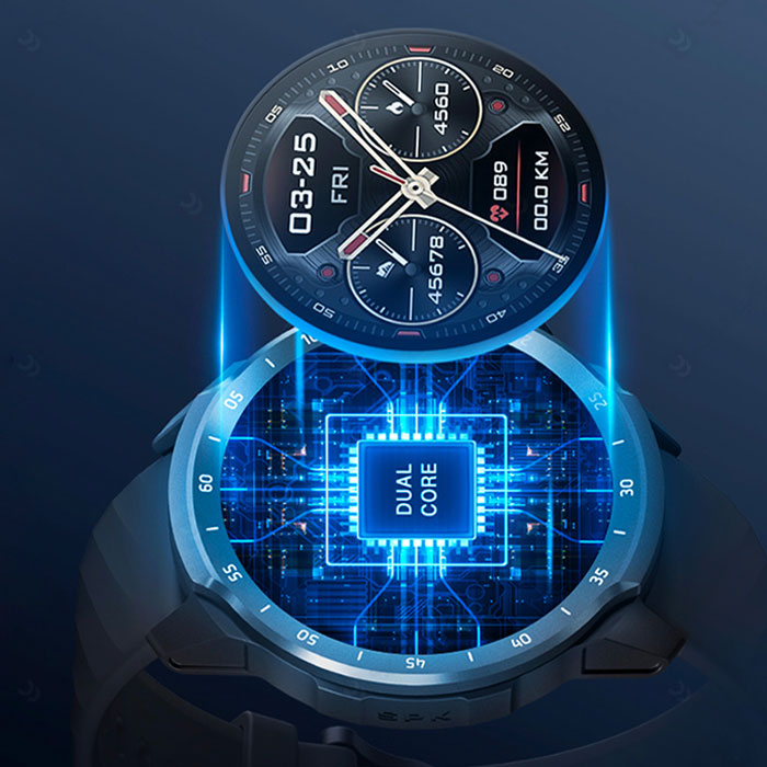 ساعت هوشمند میبرو مدل A2 دارای تراشه به صورت پیشرفته و 2 هسته ای است.