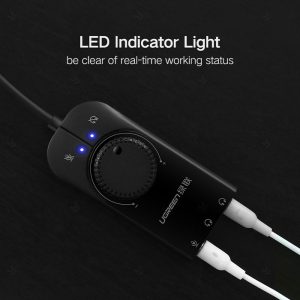 کارت صدا USB 2.0 یوگرین مدل CM129 دارای نشانگر LED است.