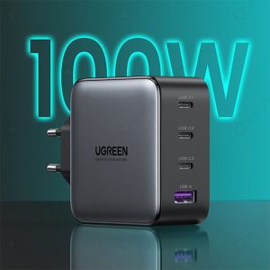 شارژر دیواری 100W GaN یوگرین مدل CD226 با توان خروجی کلی 100 وات است.