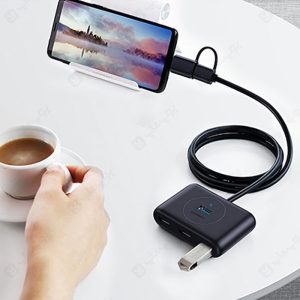 هاب 4 پورت USB 3.0 یوگرین مدل CR113 قابل استفاده بر روی گوشی های دارای پورت تایپ C می باشد.