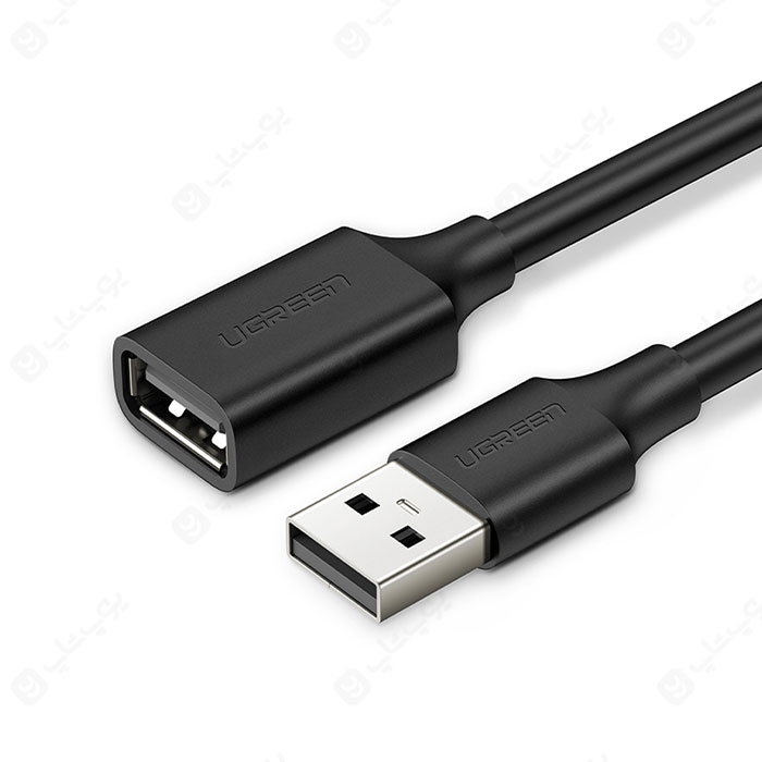 کابل افزایش طول 2.0 USB یوگرین US103 به طول 1 متر در رنگ بندی مشکی است.