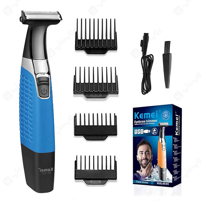 ماشین اصلاح شارژی کیمی مدل KEMEI KM-1910 با 4 عدد شانه می باشد.