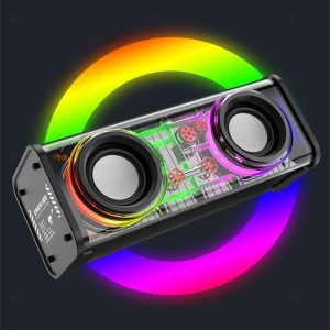 اسپیکر بلوتوثی ترنسپرنت اسپیکر مدل A88 دارای نورپردازی RGB است.