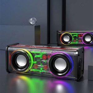 اسپیکر بلوتوثی ترنسپرنت اسپیکر مدل A88 با طراحی ظاهری ریبا می باشد.